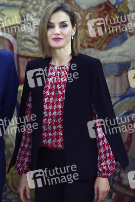 Königin Letizia im Palacio de la Zarzuela in Madrid