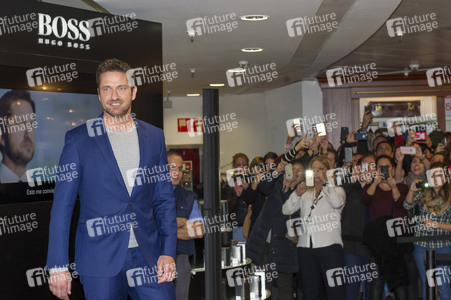 Gerard Butler Promotes Hugo Boss Fragrance In Madrid