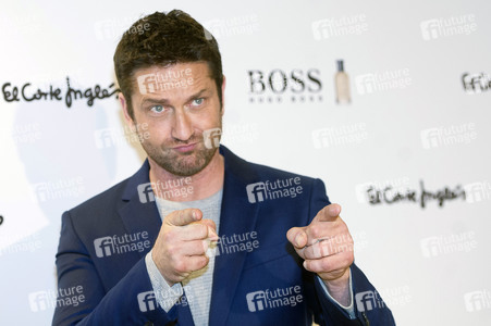 Gerard Butler Promotes Hugo Boss Fragrance In Madrid