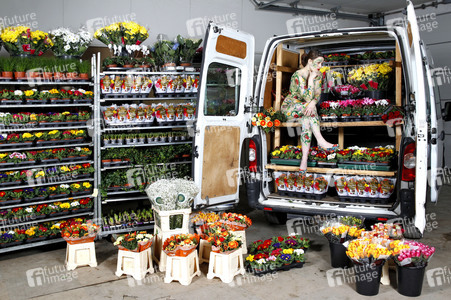DOOR ART: Blumentransporter-Hecktür / Flower Van Hatchback Bodypainting