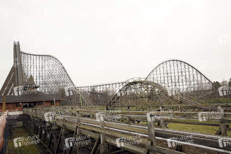 Jubiläumsfahrt auf Holzachterbahn Colossos im Heide Park Resort Soltau