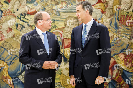 König Felipe empfängt Fürst Albert in Madrid