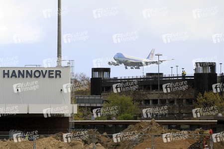 Ankunft von Barack Obama auf dem Flughafen Hannover-Langenhagen