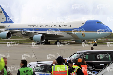 Ankunft von Barack Obama auf dem Flughafen Hannover-Langenhagen