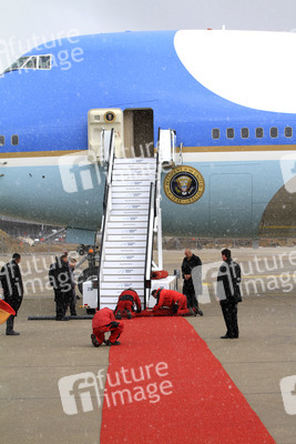 Ankunft von Barack Obama auf dem Flughafen Hannover-Langenhagen