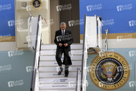 Ankunft von Barack Obama auf dem Flughafen Hannover-Langenhagen