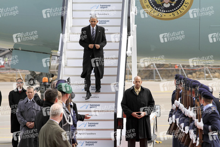 Ankunft von Barack Obama auf dem Flughafen Hannover-Langenhagen