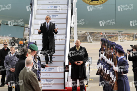 Ankunft von Barack Obama auf dem Flughafen Hannover-Langenhagen