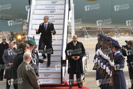 Ankunft von Barack Obama auf dem Flughafen Hannover-Langenhagen