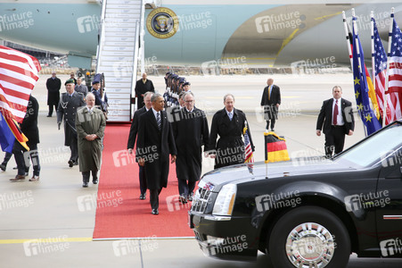 Ankunft von Barack Obama auf dem Flughafen Hannover-Langenhagen