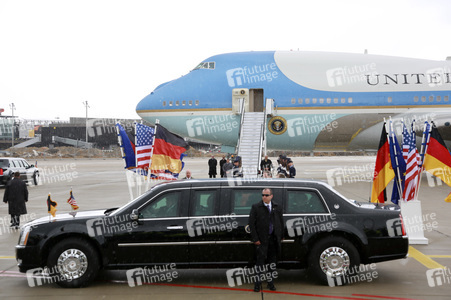 Ankunft von Barack Obama auf dem Flughafen Hannover-Langenhagen