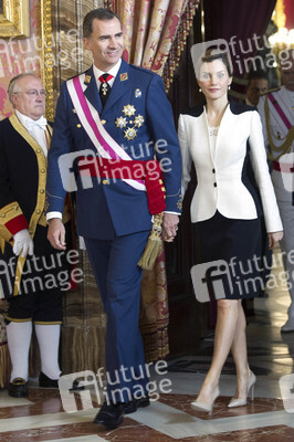 Audienz für Militärangehörige im Palacio Real in Madrid