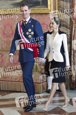 Audienz für Militärangehörige im Palacio Real in Madrid