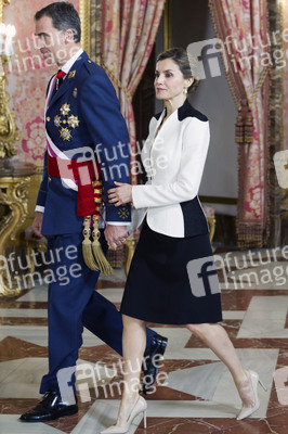 Audienz für Militärangehörige im Palacio Real in Madrid