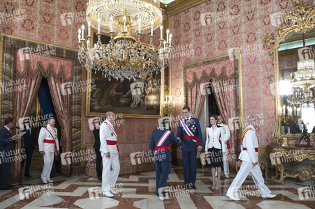 Audienz für Militärangehörige im Palacio Real in Madrid