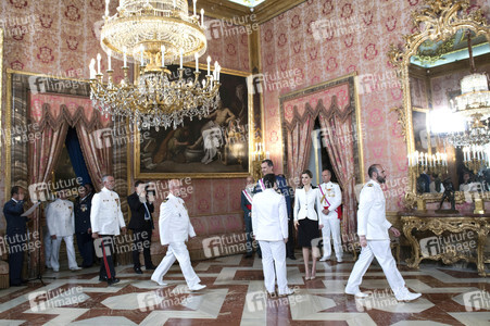Audienz für Militärangehörige im Palacio Real in Madrid