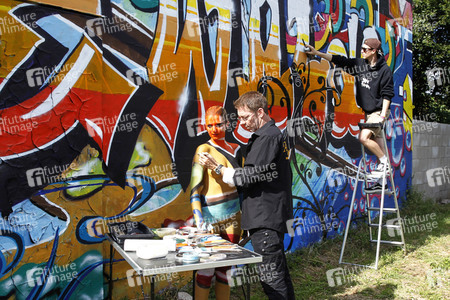 Graffitiwand / Graffiti Wall Bodypainting