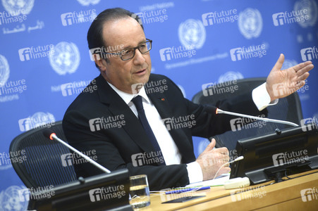 Pressekonferenz von Francois Hollande in New York