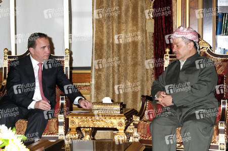 Masud Barzani triftt Stefan Löfven in Erbil