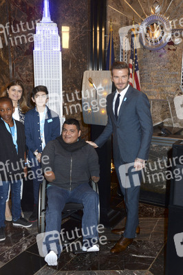 Empire State Building Lighting Ceremony mit David Beckham in New York