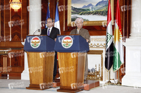 Pressekonferenz von Francois Hollande und Masud Barzani in Erbil
