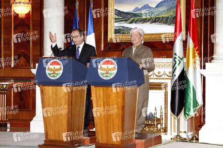 Pressekonferenz von Francois Hollande und Masud Barzani in Erbil
