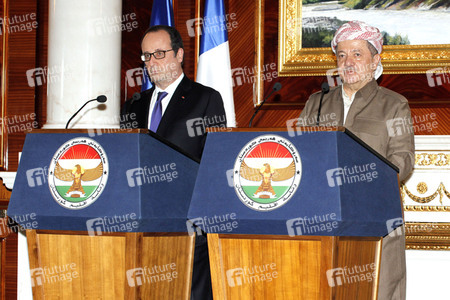 Pressekonferenz von Francois Hollande und Masud Barzani in Erbil
