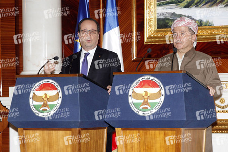 Pressekonferenz von Francois Hollande und Masud Barzani in Erbil