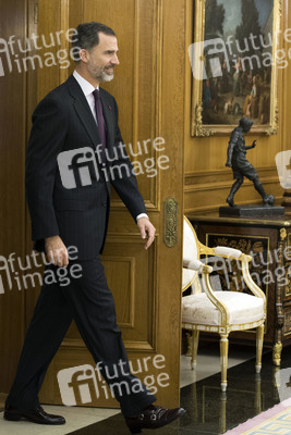Empfang von Felipe von Spanien und Rafael Correa in Madrid