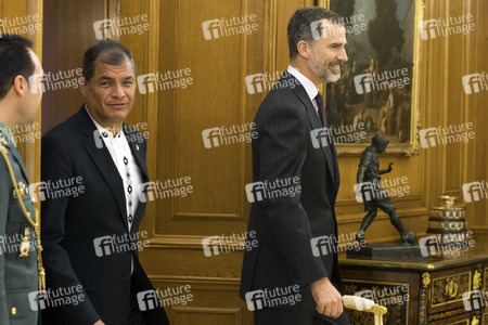 Empfang von Felipe von Spanien und Rafael Correa in Madrid