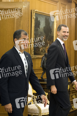 Empfang von Felipe von Spanien und Rafael Correa in Madrid