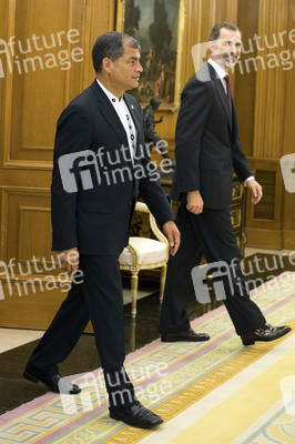 Empfang von Felipe von Spanien und Rafael Correa in Madrid