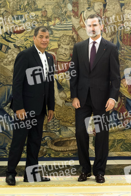 Empfang von Felipe von Spanien und Rafael Correa in Madrid
