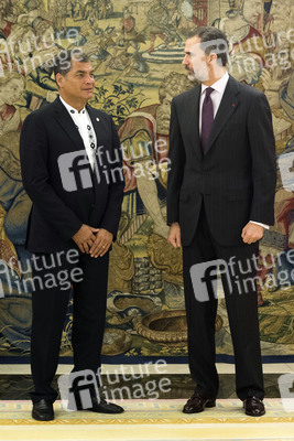 Empfang von Felipe von Spanien und Rafael Correa in Madrid