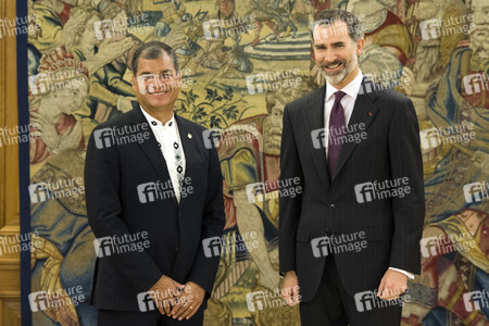 Empfang von Felipe von Spanien und Rafael Correa in Madrid