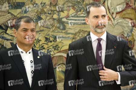 Empfang von Felipe von Spanien und Rafael Correa in Madrid