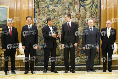 Empfang von Felipe von Spanien und Rafael Correa in Madrid
