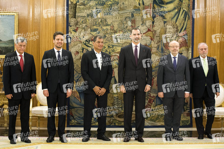 Empfang von Felipe von Spanien und Rafael Correa in Madrid