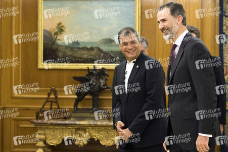 Empfang von Felipe von Spanien und Rafael Correa in Madrid
