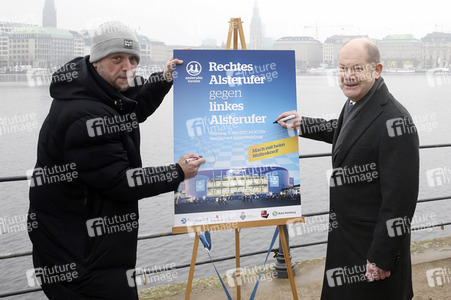 Pressetermin 'Rechtes Alsterufer gegen linkes Alsterufer' in Hamburg