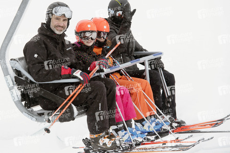 Die spanischen Royals beim Skifahren in Astún