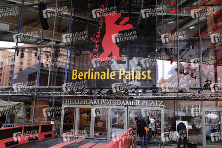 Aufbauarbeiten für die Berlinale 2017