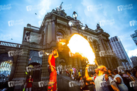 Feuerspucker beim Karneval in Sao Paulo