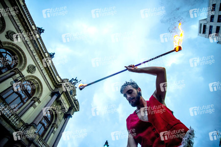 Feuerspucker beim Karneval in Sao Paulo