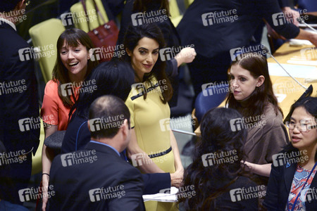 Amal Clooney spricht bei den Vereinten Nationen in New York