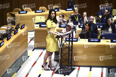 Amal Clooney spricht bei den Vereinten Nationen in New York
