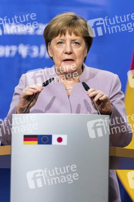 Pressekonferenz von Angela Merkel und Shinzo Abe in Hannover
