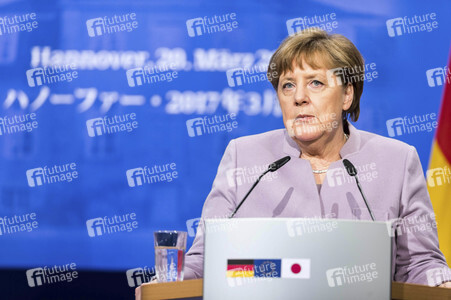 Pressekonferenz von Angela Merkel und Shinzo Abe in Hannover