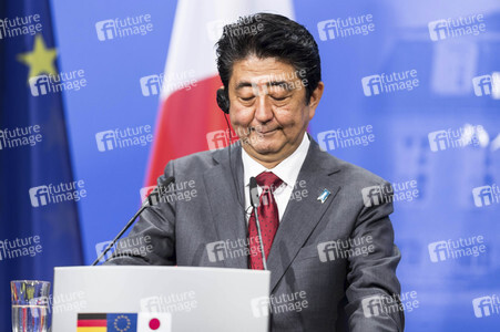 Pressekonferenz von Angela Merkel und Shinzo Abe in Hannover