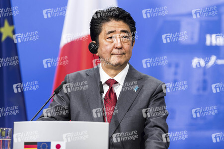 Pressekonferenz von Angela Merkel und Shinzo Abe in Hannover